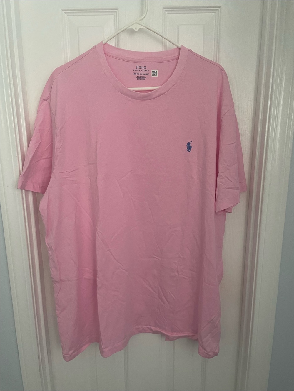 Polo by Ralph Lauren Pink Short Sleeve Crew Tee with Soft Blue Pony 2XB